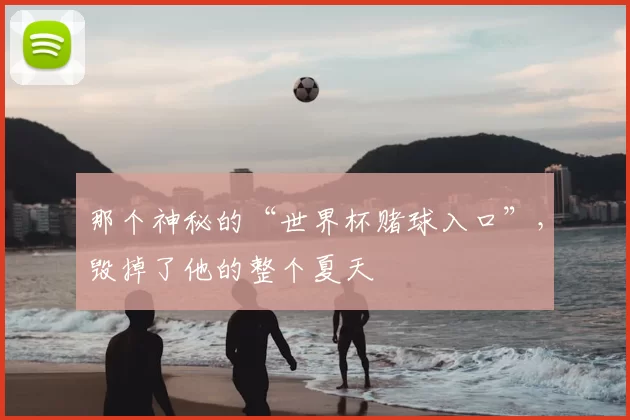那个神秘的“世界杯赌球入口”，毁掉了他的整个夏天